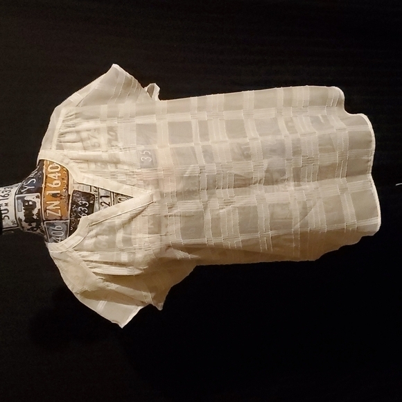 BANANA Republic Sheer Off White Tunic Size Med - Picture 1 of 4